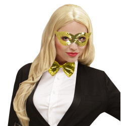 Škraboška zlatá flitrová